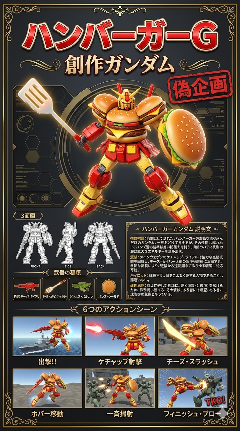 ハンバーガーG　創作ガンダム | の人気AIイラスト・グラビア