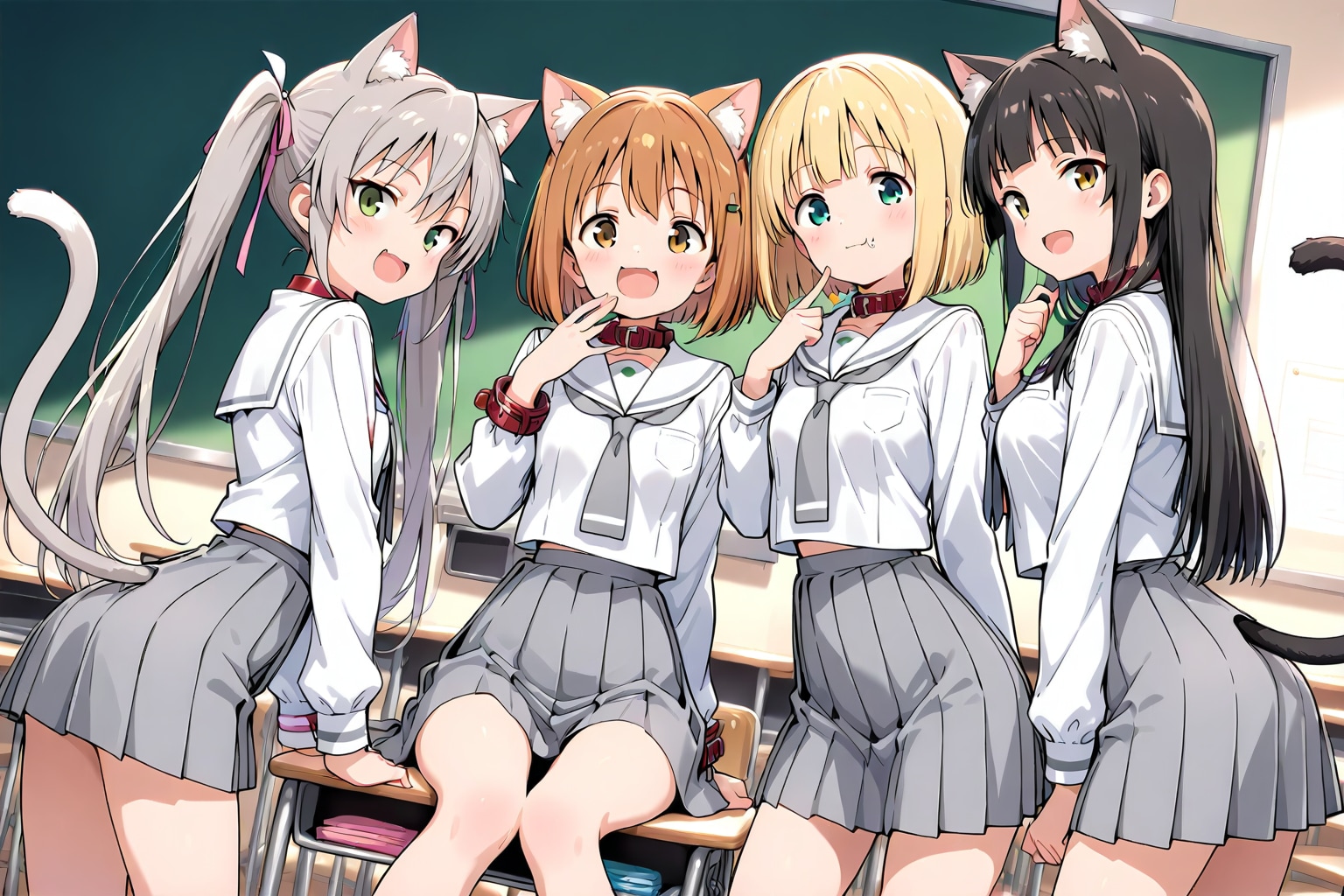 猫娘達2 | の人気AIイラスト・グラビア