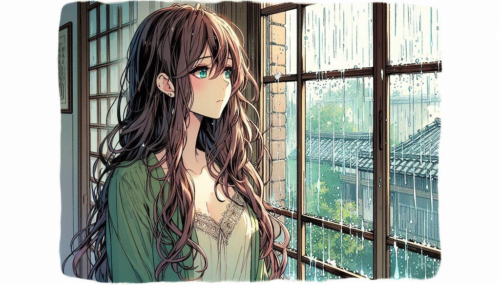 外は雨