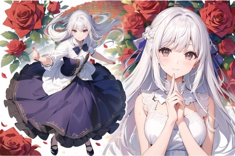 薔薇に囲まれ乙女は笑う