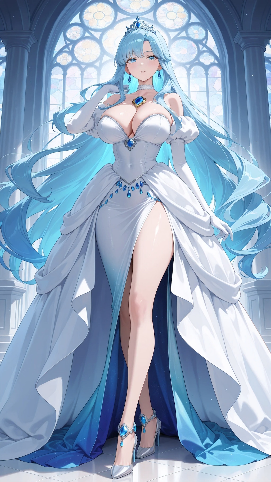 蒼い印象の妃様、