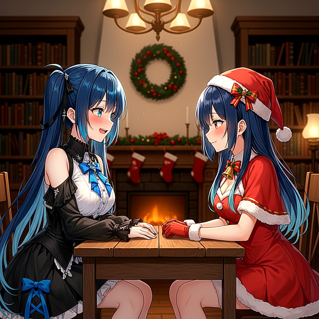 ゴスロリとサンタの女の子が共に過ごす聖夜🎄