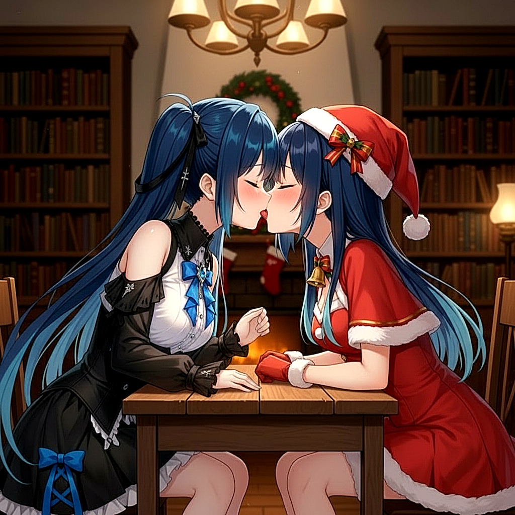 ゴスロリとサンタの女の子が共に過ごす聖夜🎄