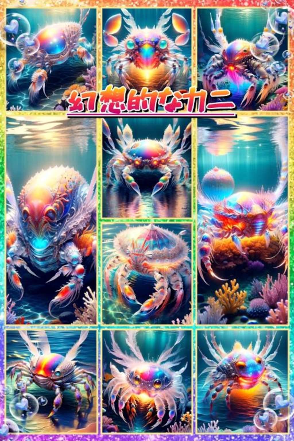 幻想的なカニ　コラージュ