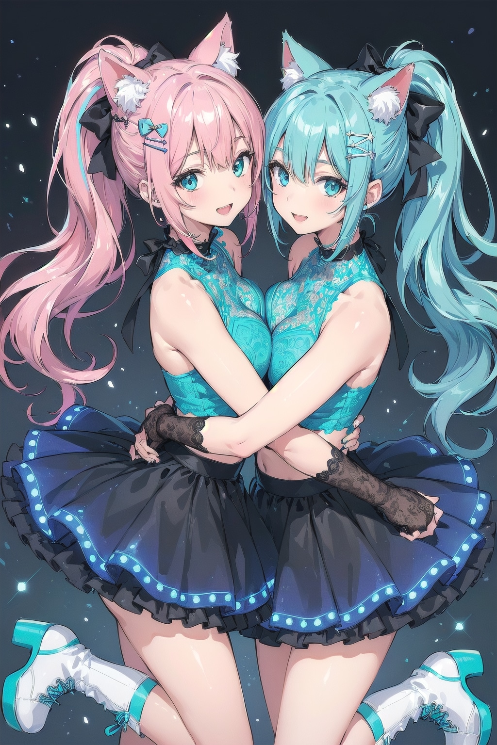 サイバーアイドル猫耳姉妹🐱🐱🎶 | の人気AIイラスト・グラビア