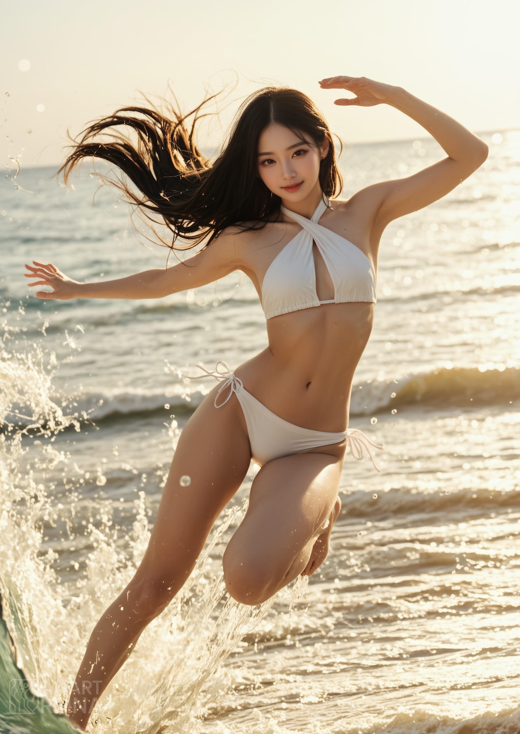 しずか ビーチ ビキニ はしゃぐ