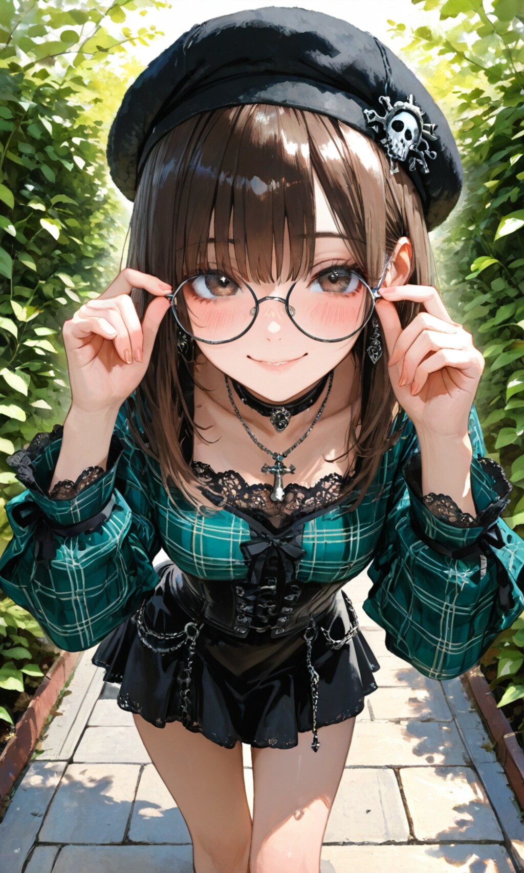 覗き込むメガネさん