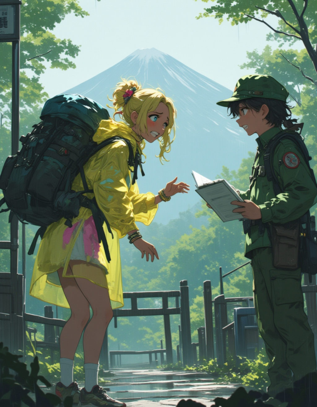 カッパ娘の富士山入山拒否：そんな服装ではいけません！