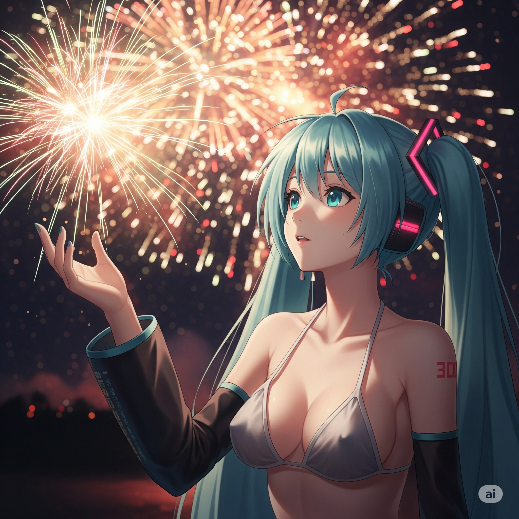 ミクさんと花火