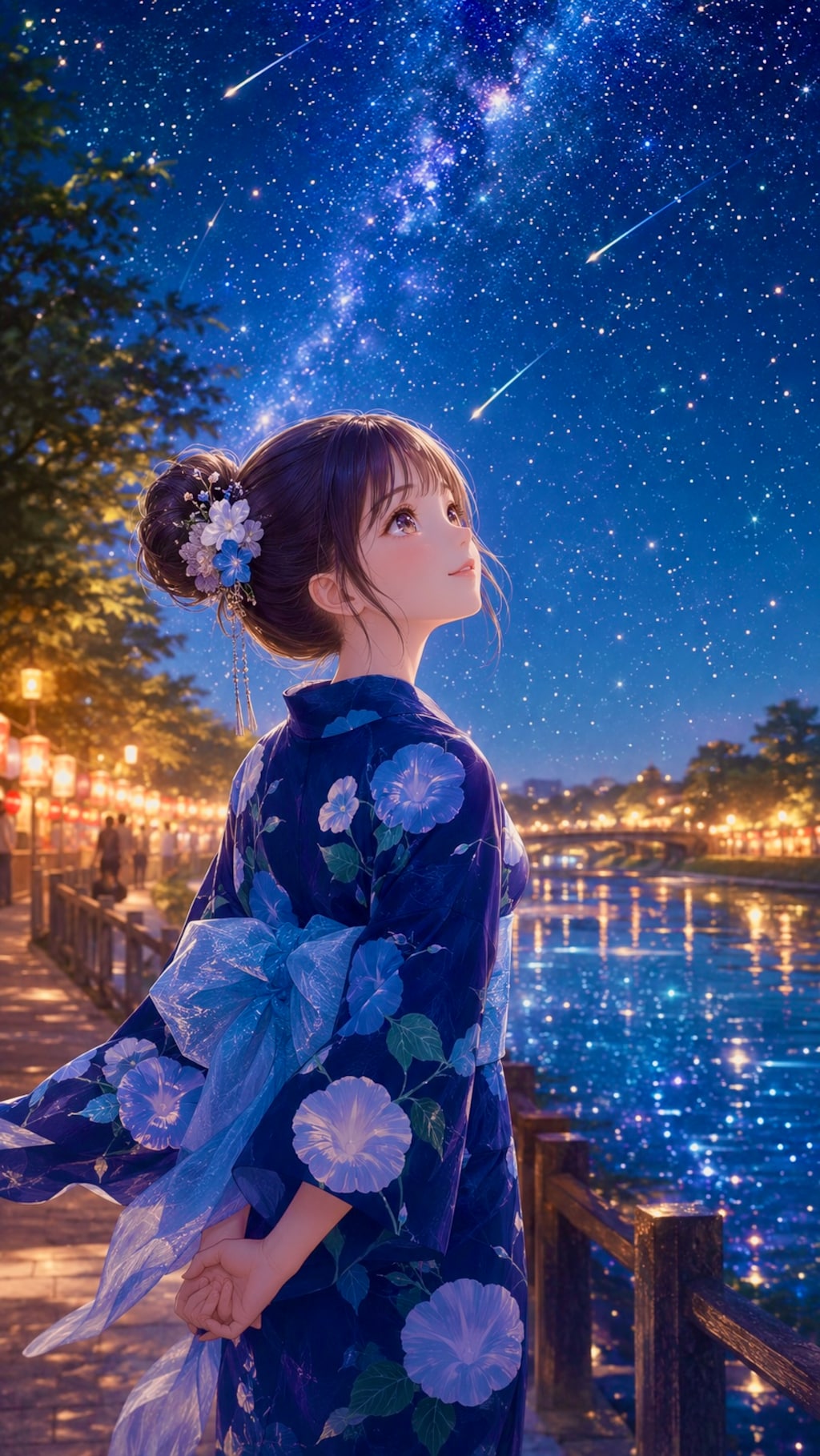 夏祭りの夜空