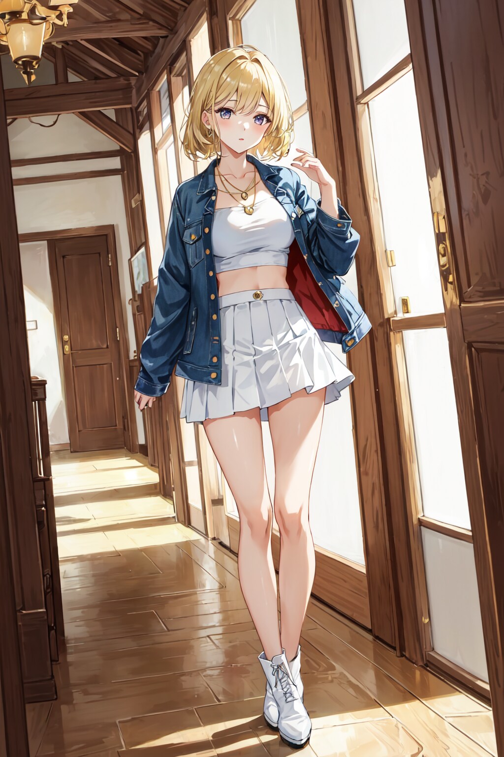 デニムジャケットを着た少女