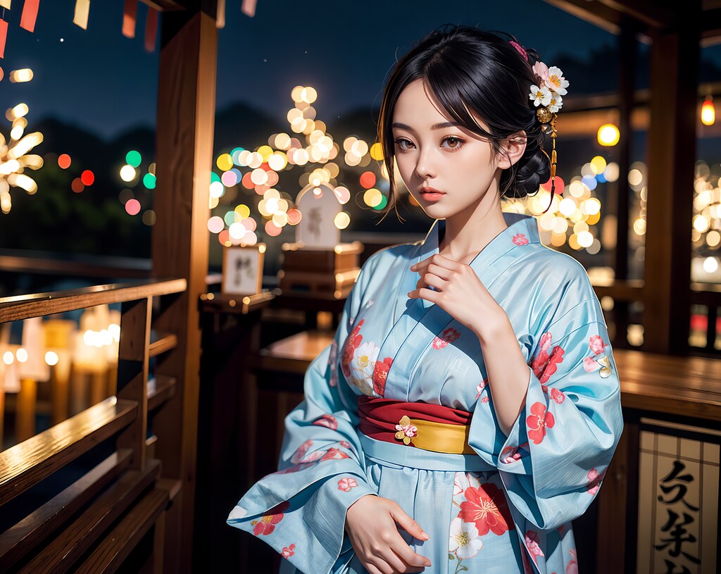 浴衣美人と夏の夜
