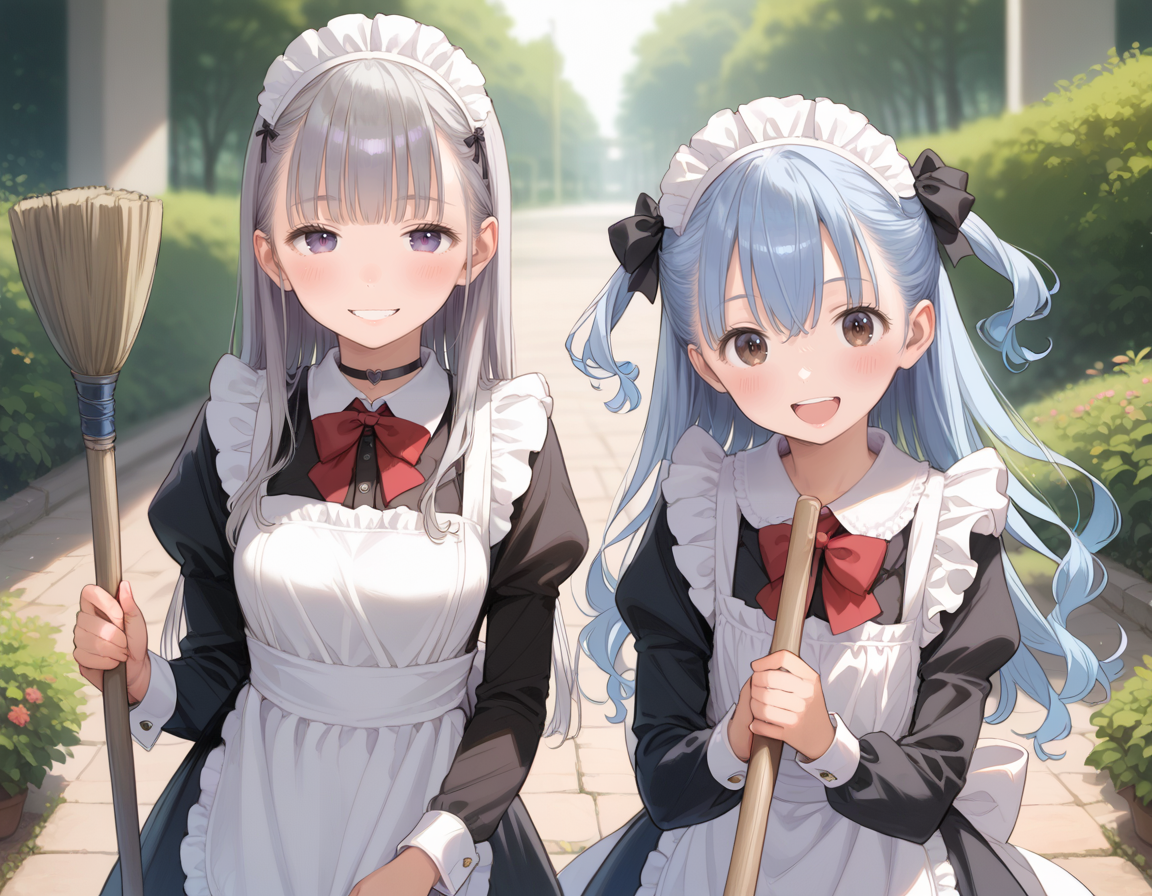 メイドさんと縞パンちゃん