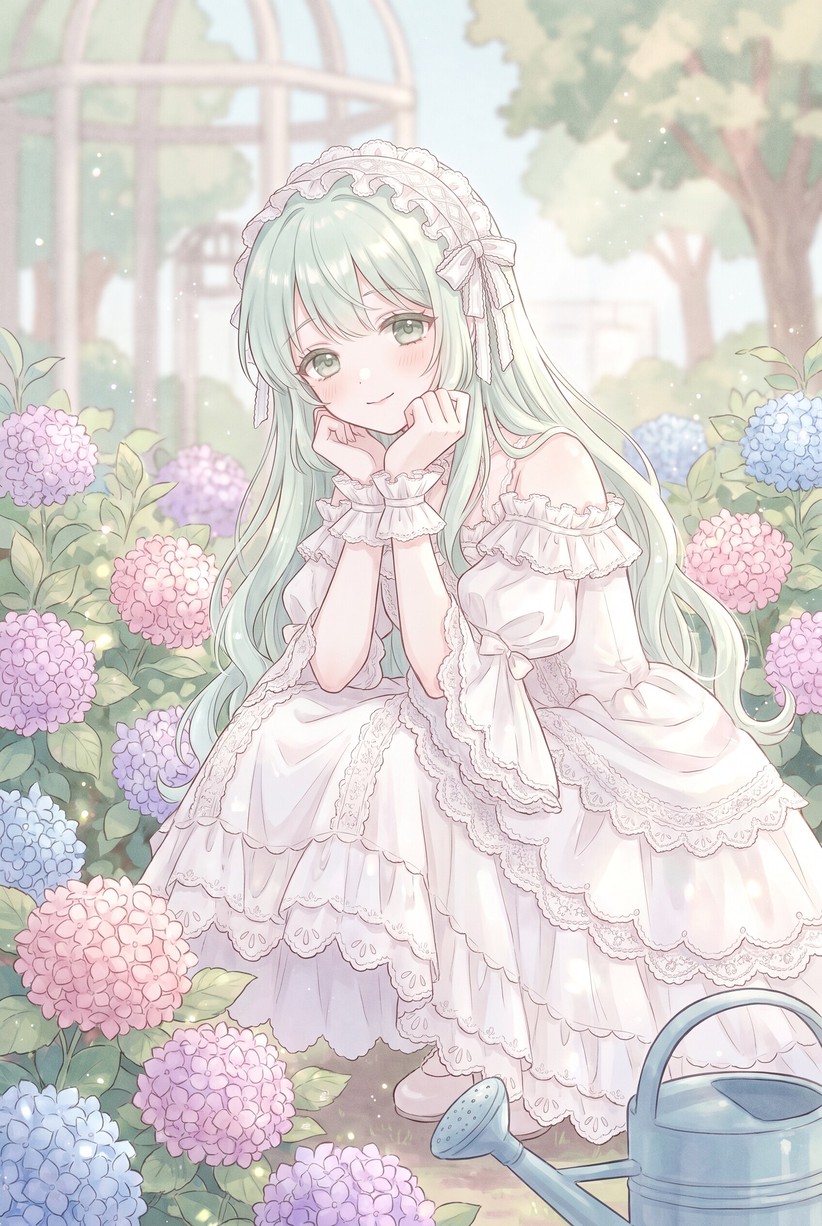 紫陽花庭の薄緑姫 | の人気AIイラスト・グラビア