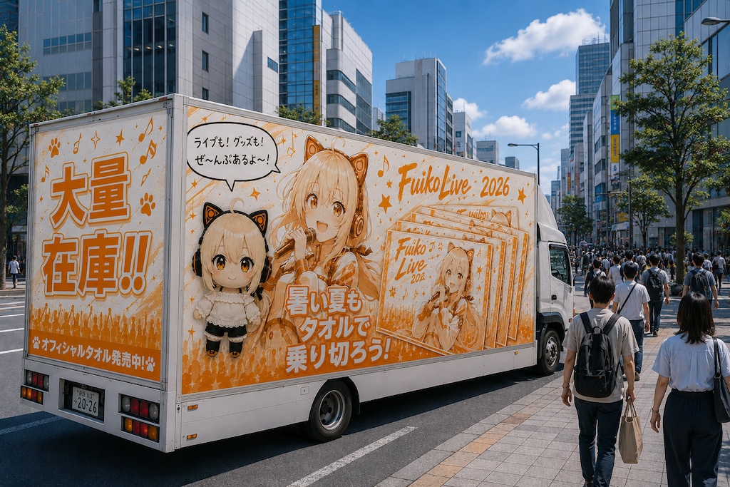 タオル宣伝のアドトラック！