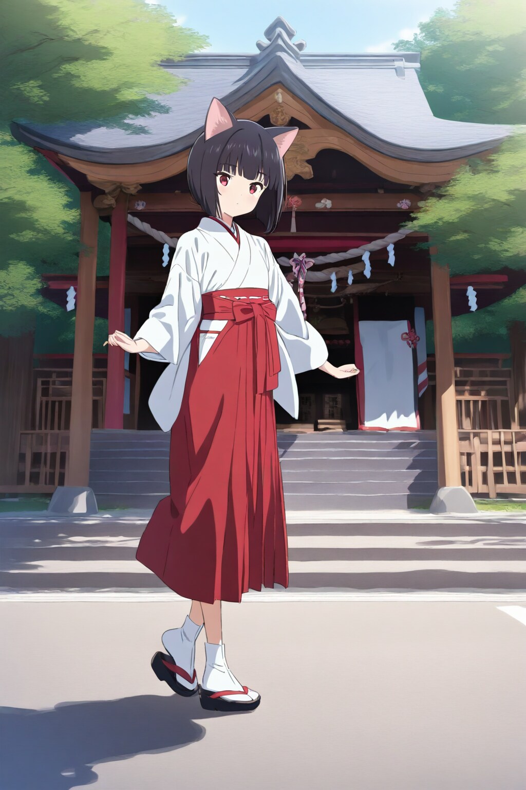 猫耳の巫女さん | の人気AIイラスト・グラビア