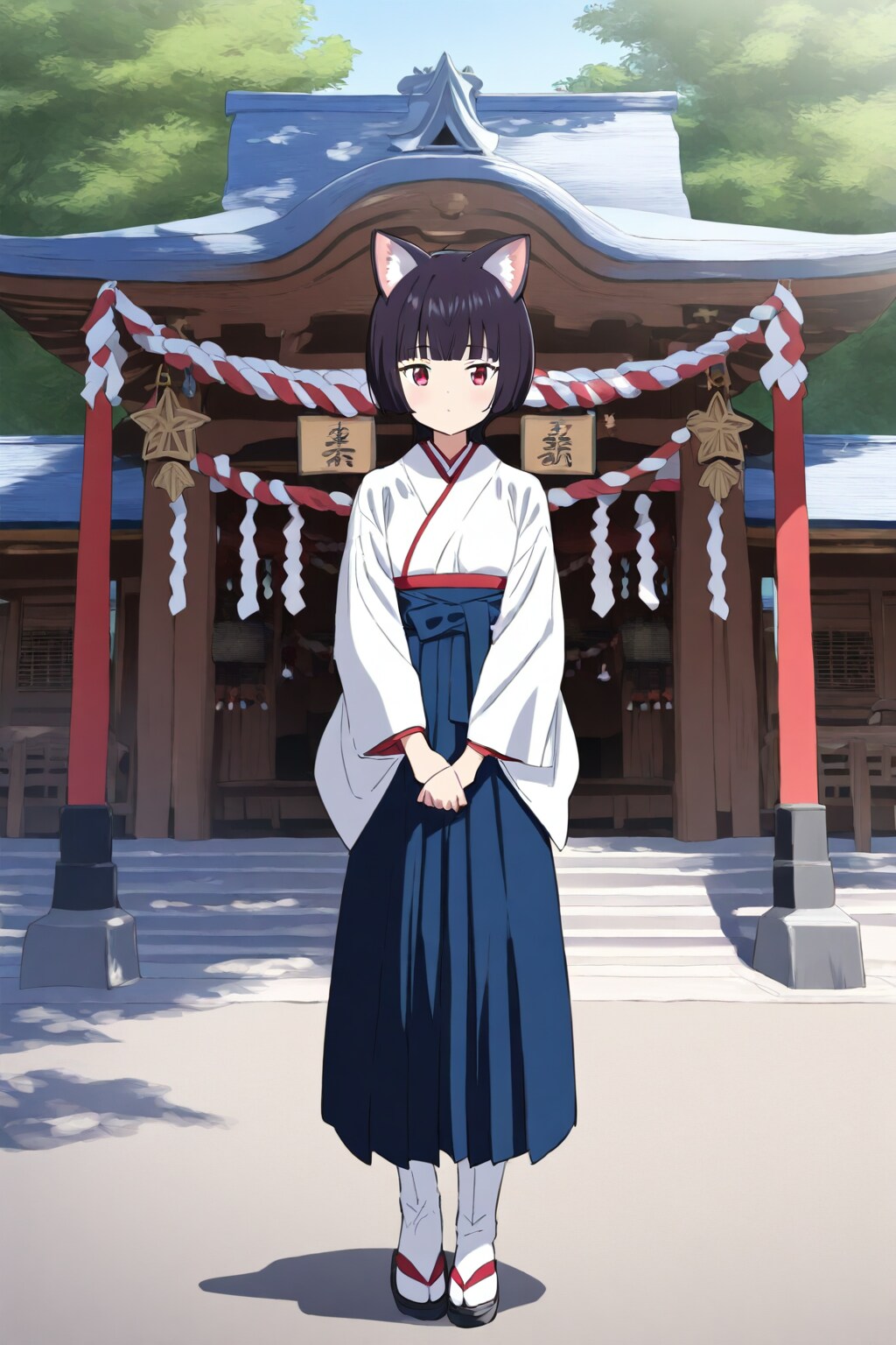 猫耳の巫女さん