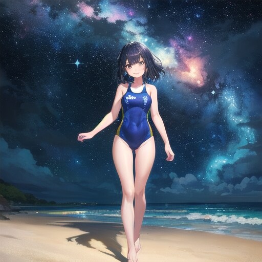 夜の海辺