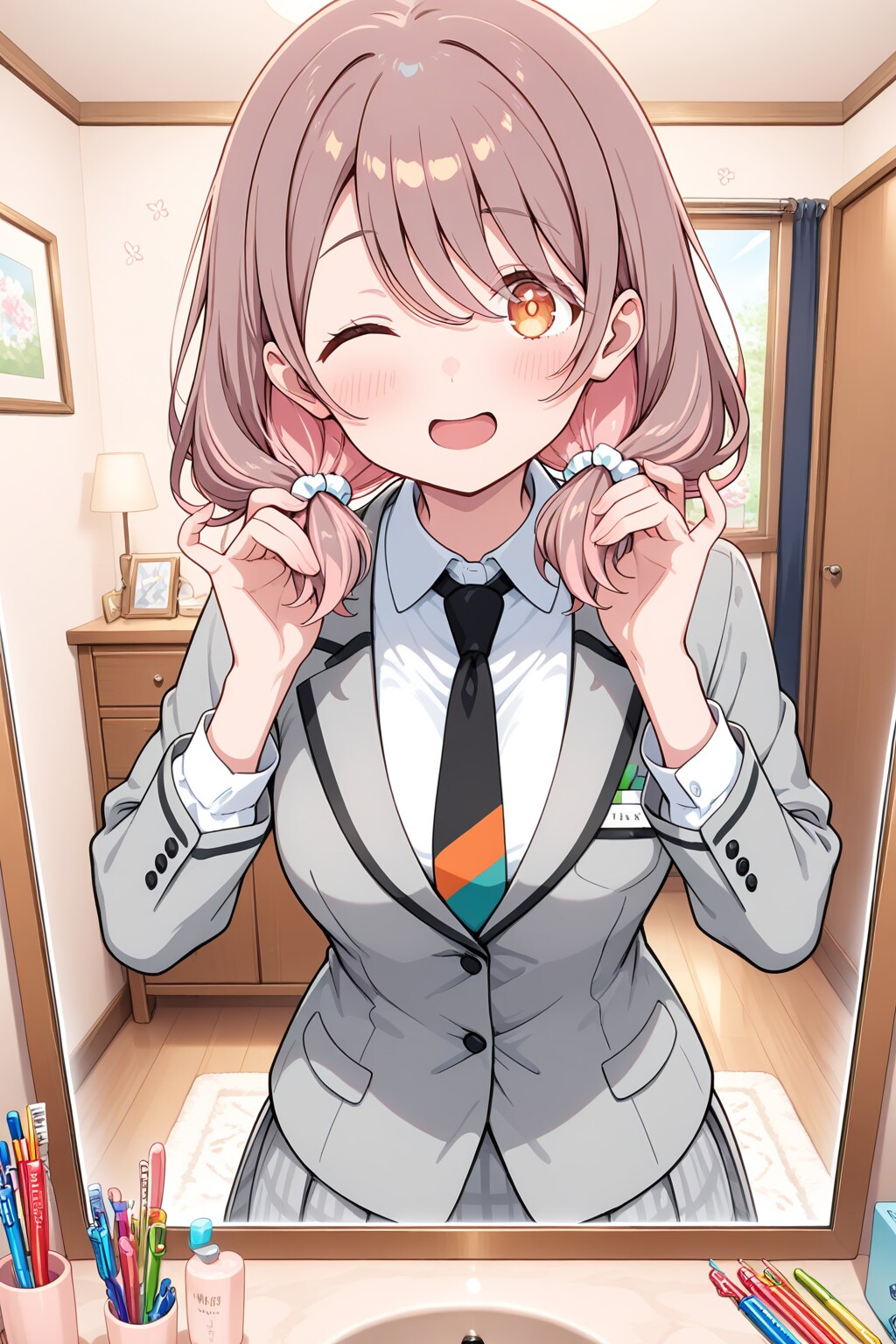 それぞれの初登校。前の最終チェック。ドキドキ