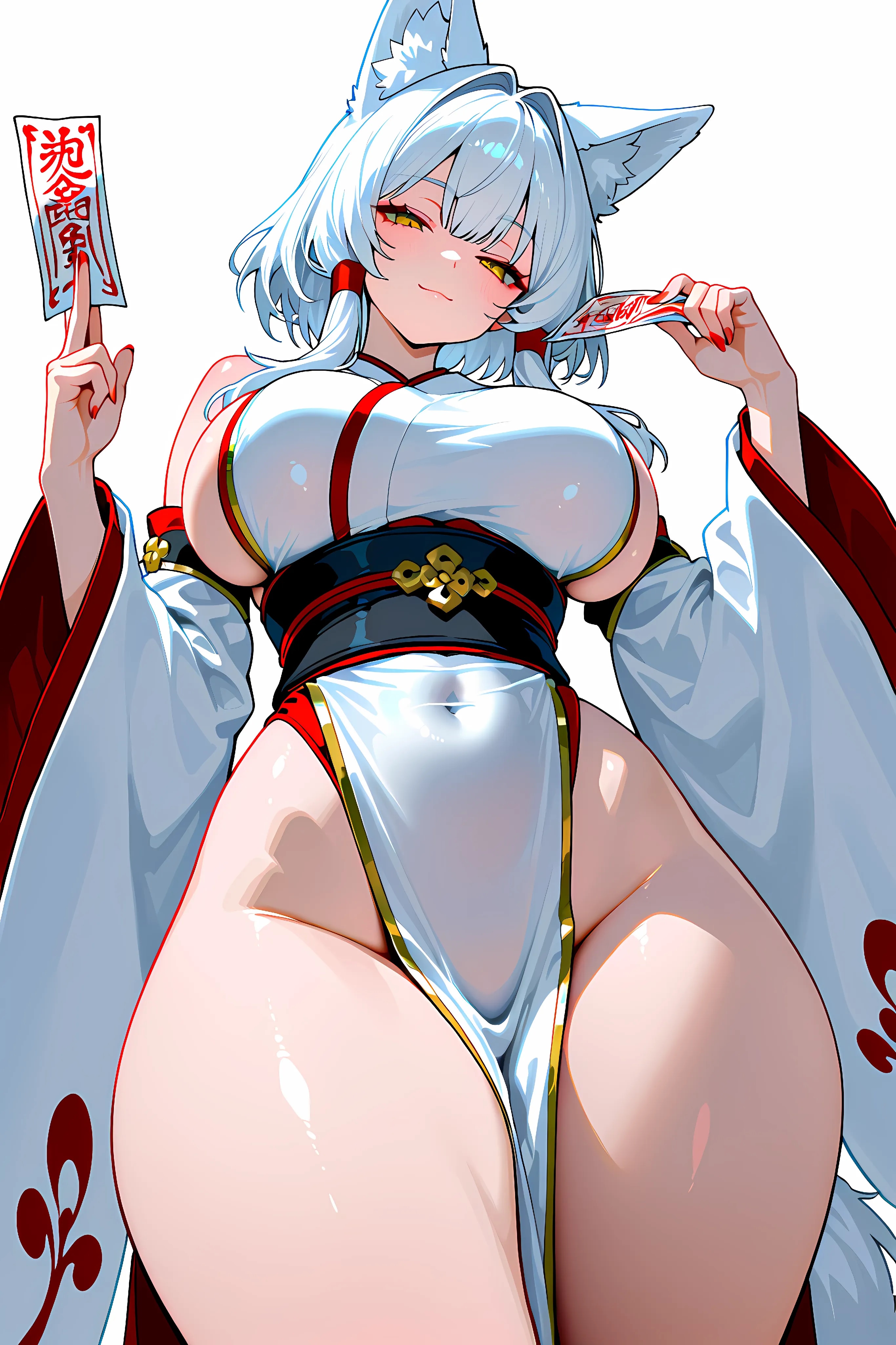ノーパン前垂れ着物で色んなポーズ