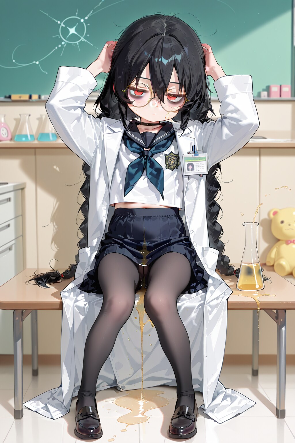 薬品をこぼした