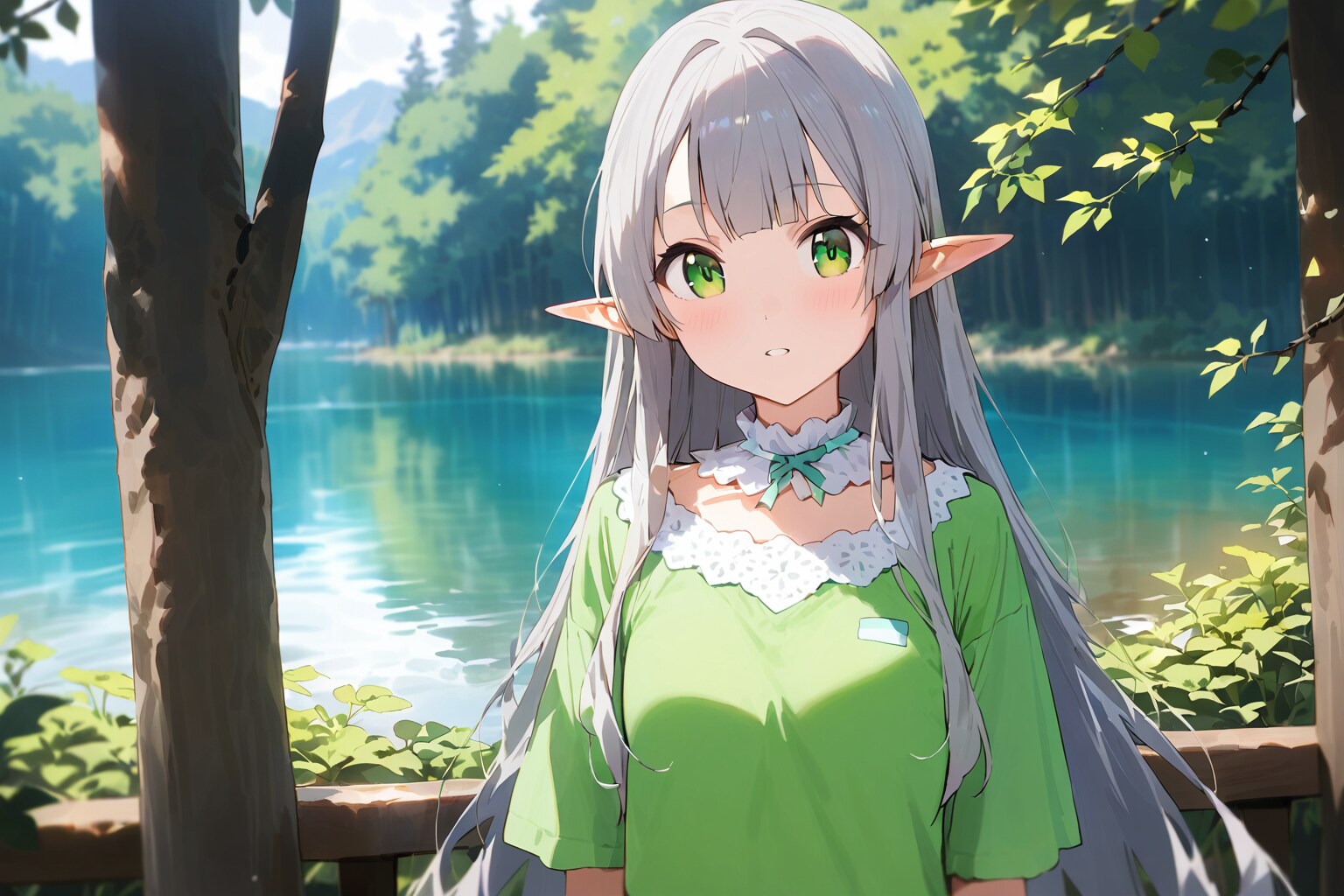 湖畔にて | の人気AIイラスト・グラビア