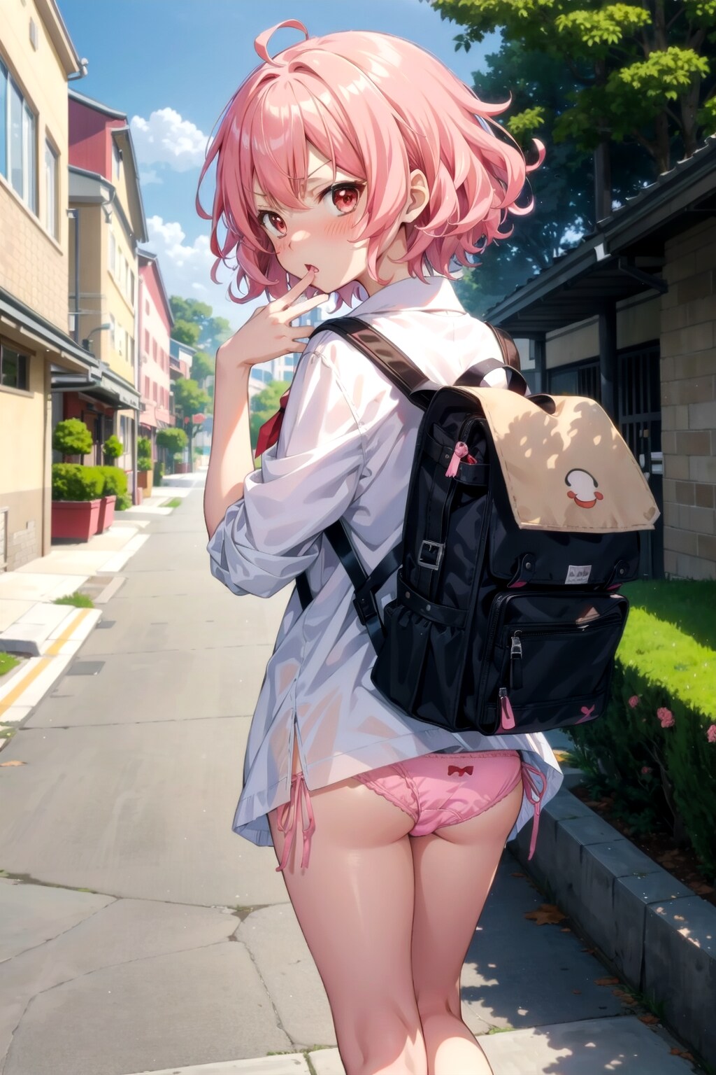 バックでスカートが～　めっちゃ怒るJK チチプイモデルで