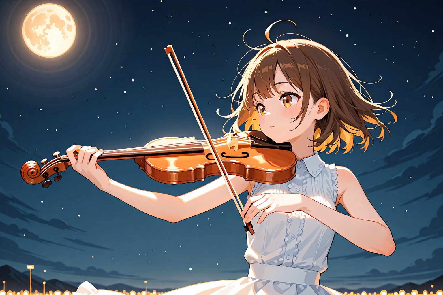 月夜のバイオリン弾き | の人気AIイラスト・グラビア