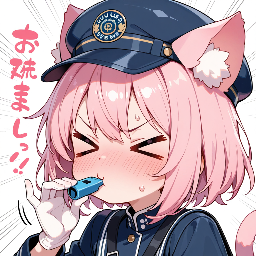 ピピィー！！オーライにゃ！！ピピィー！！オーライにゃ！！ピィィィィー！！ストップにゃぁぁー！！