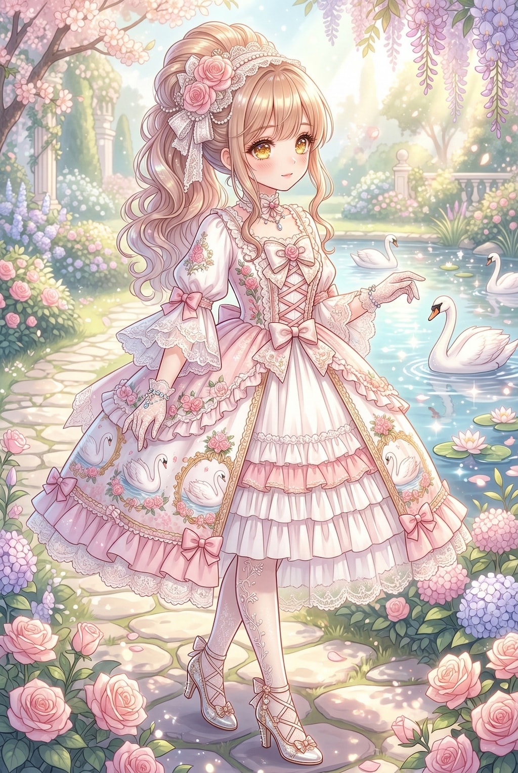 優雅な白鳥の夢衣装