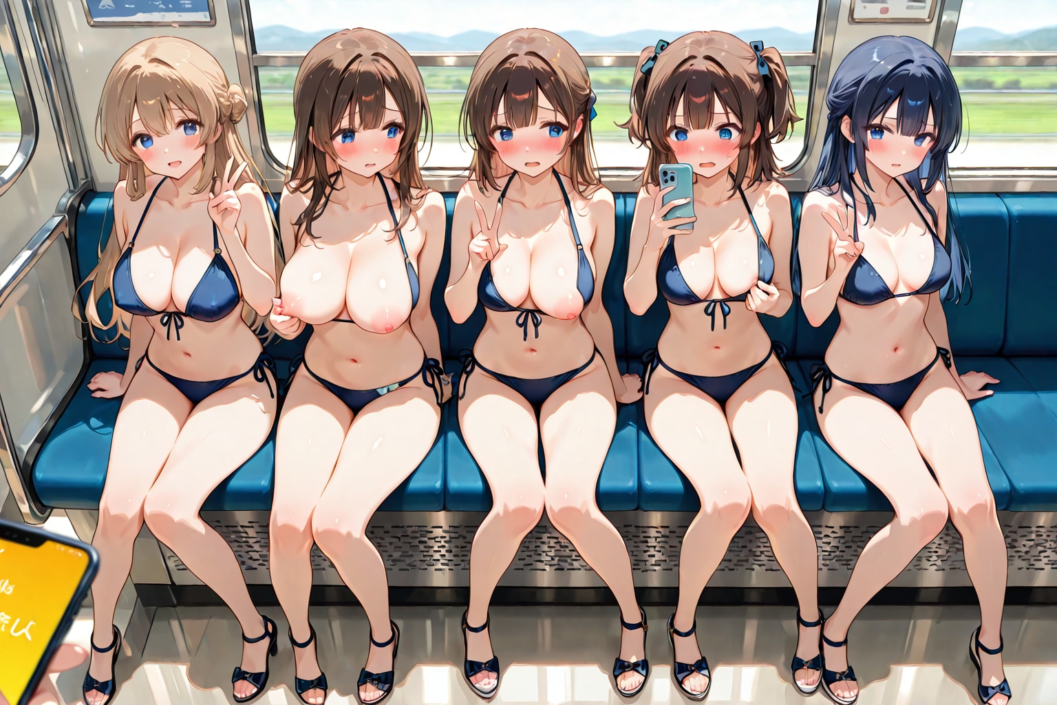 うわぁ、おっぱい出して電車乗ったら伸びがエグいね～　その３