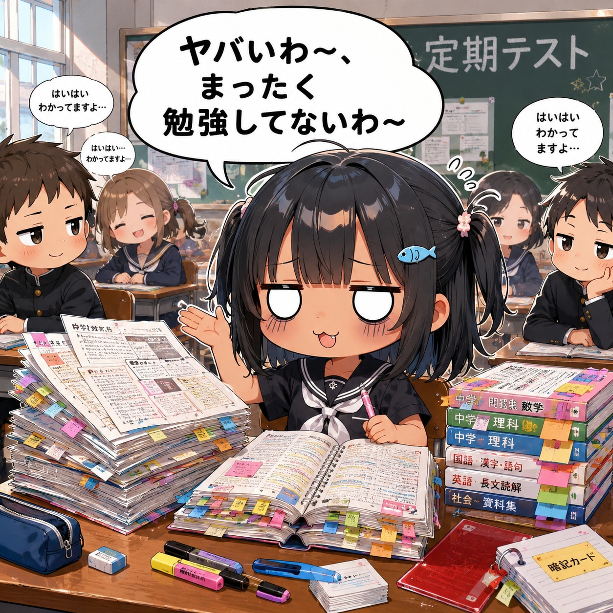 テスト当日のこなつちゃん