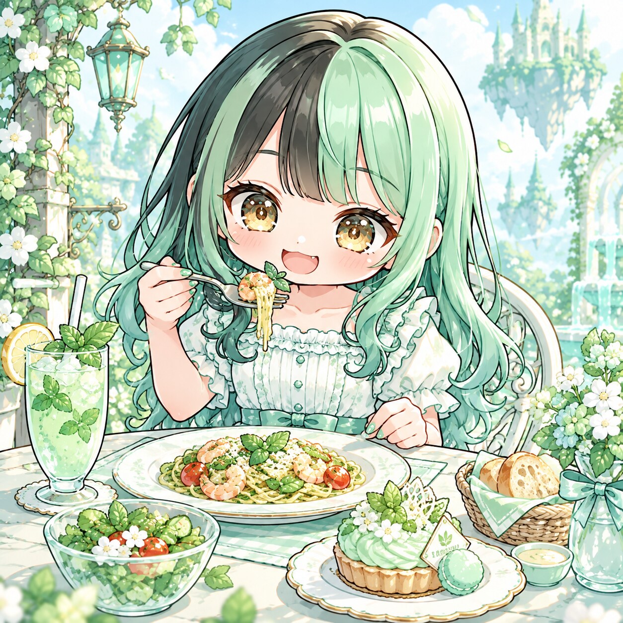 9/17 ミントガーデンランチ（ミントちゃん） | の人気AIイラスト・グラビア