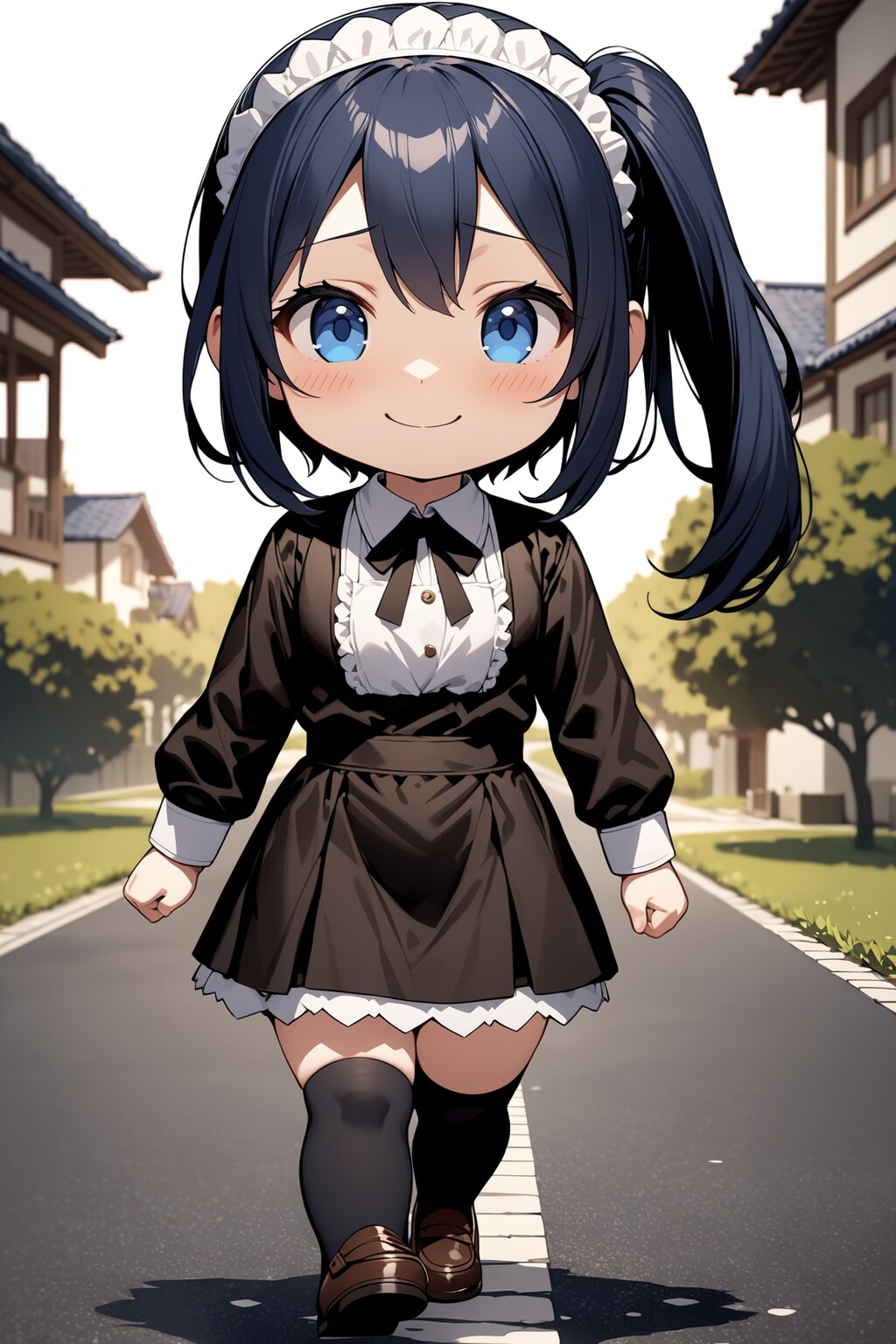 今日も頑張るサイドポニーのちびキャラメイドさん