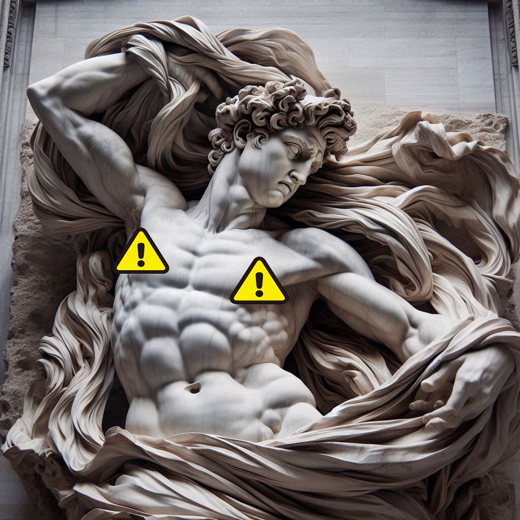 ルネサンス時代の肉体美フィギュア（彫刻ｗ）