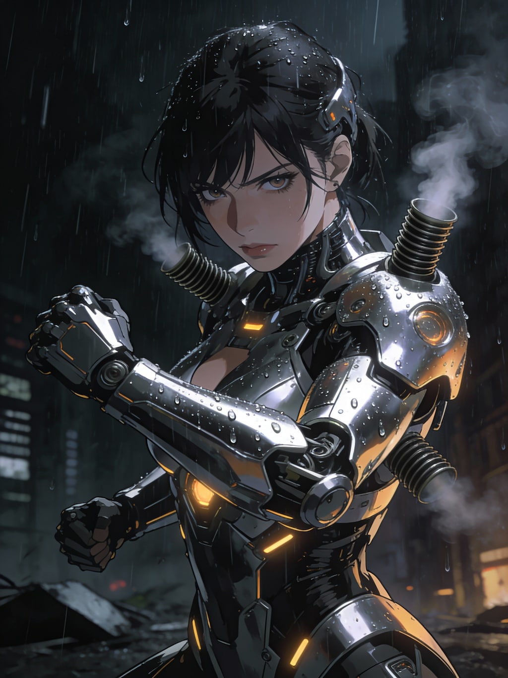 雨だから全力出せるわね。