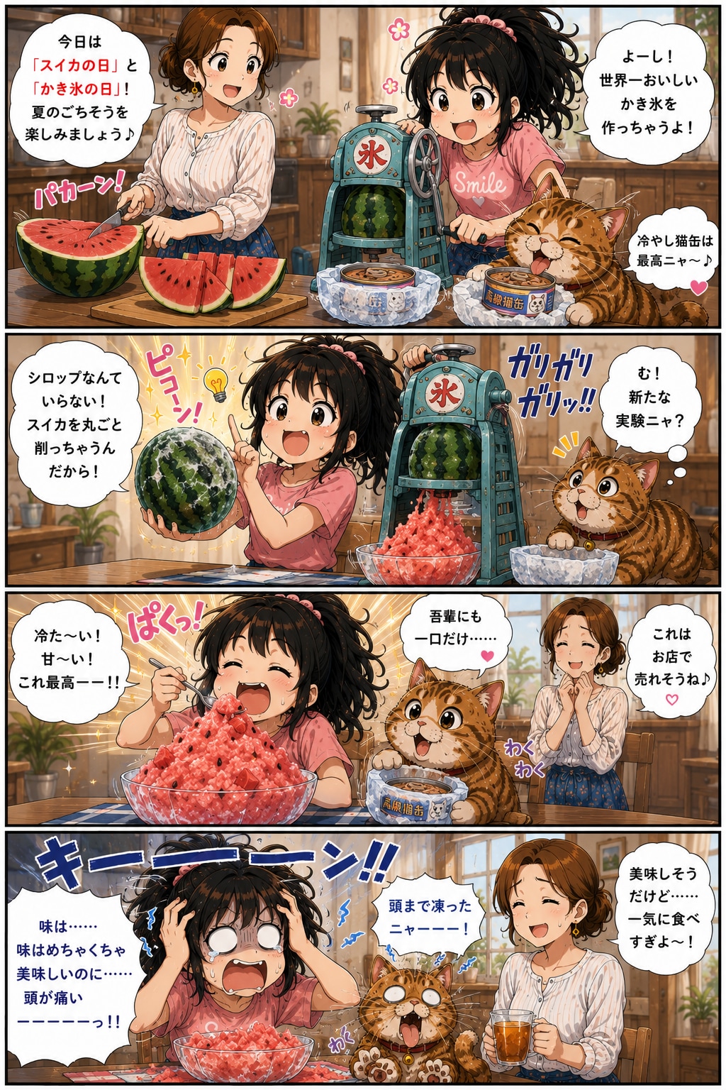スイカのかき氷しょ～！！