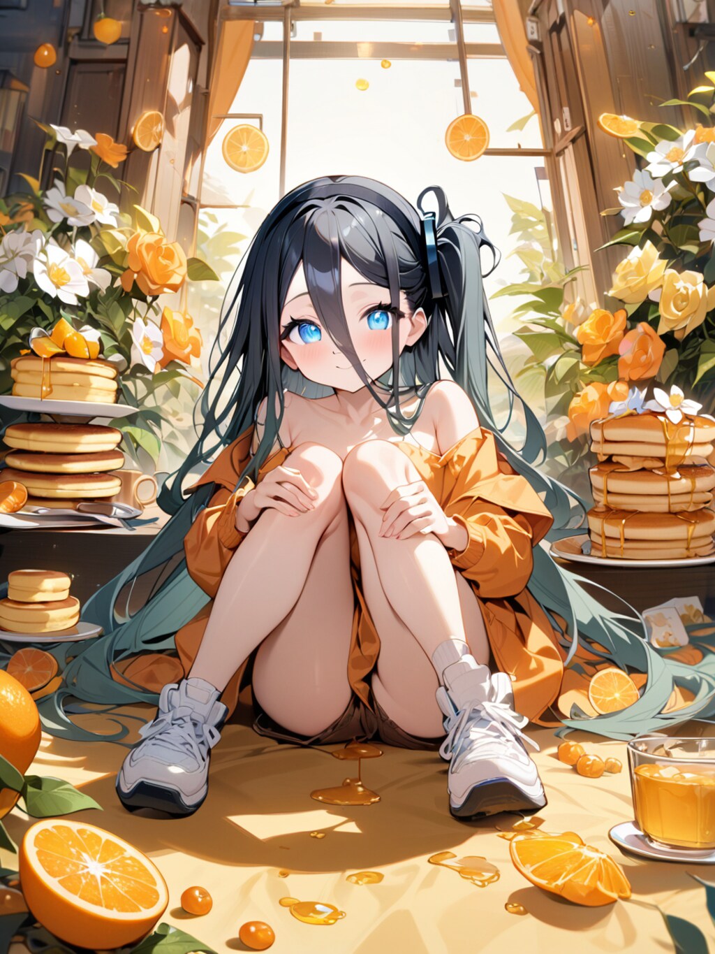 オフショルダー体育すわりのアリス【ブルアカ・天童アリス】
