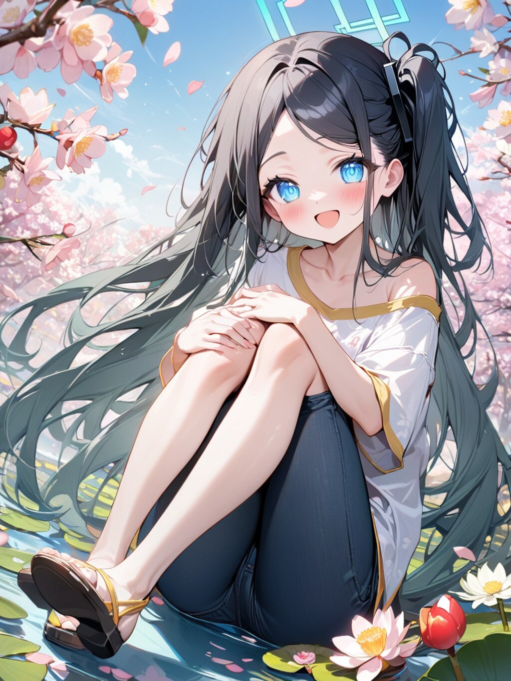 オフショルダー体育すわりのアリス【ブルアカ・天童アリス】