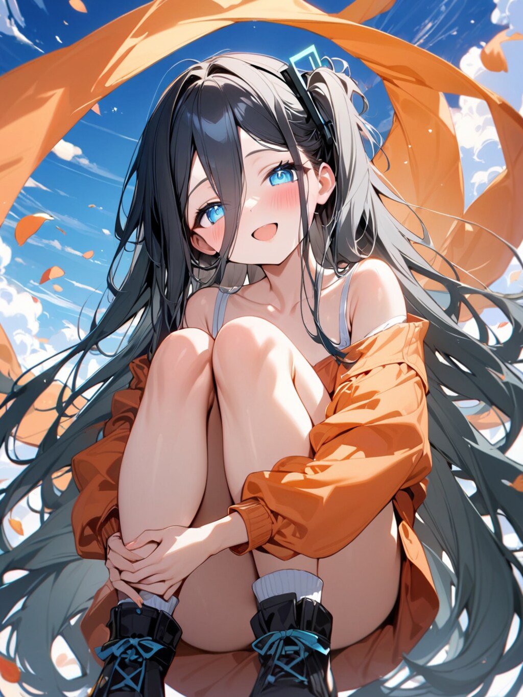 オフショルダー体育すわりのアリス【ブルアカ・天童アリス】