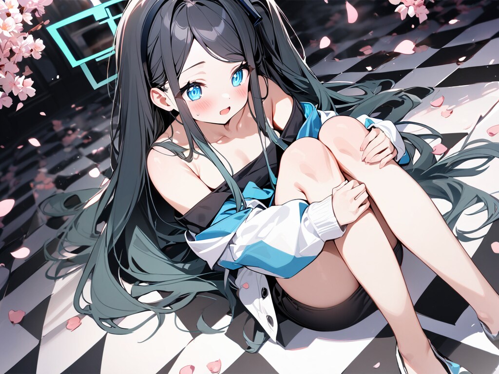 オフショルダー体育すわりのアリス【ブルアカ・天童アリス】