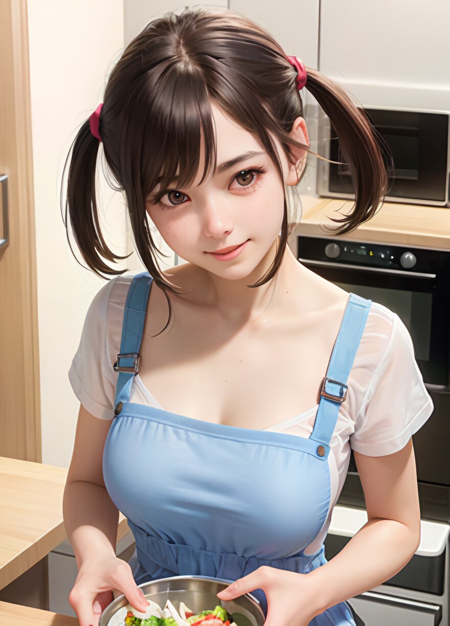 お料理中の美女