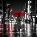 雨の夜（赤だけの世界） 3枚目