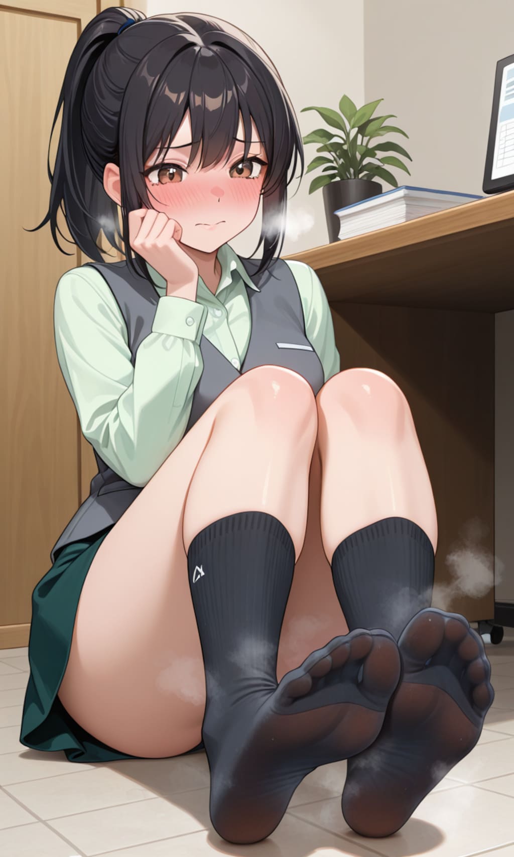 【看板娘】１日働いたパチ屋店員のクッサイ足