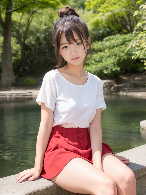 湖畔で