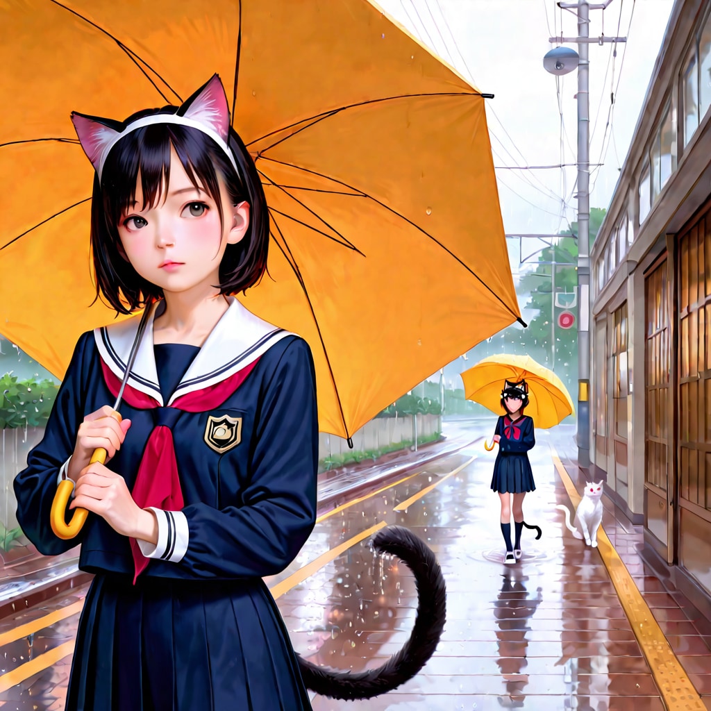 ある雨の日のLILY校区の通学路