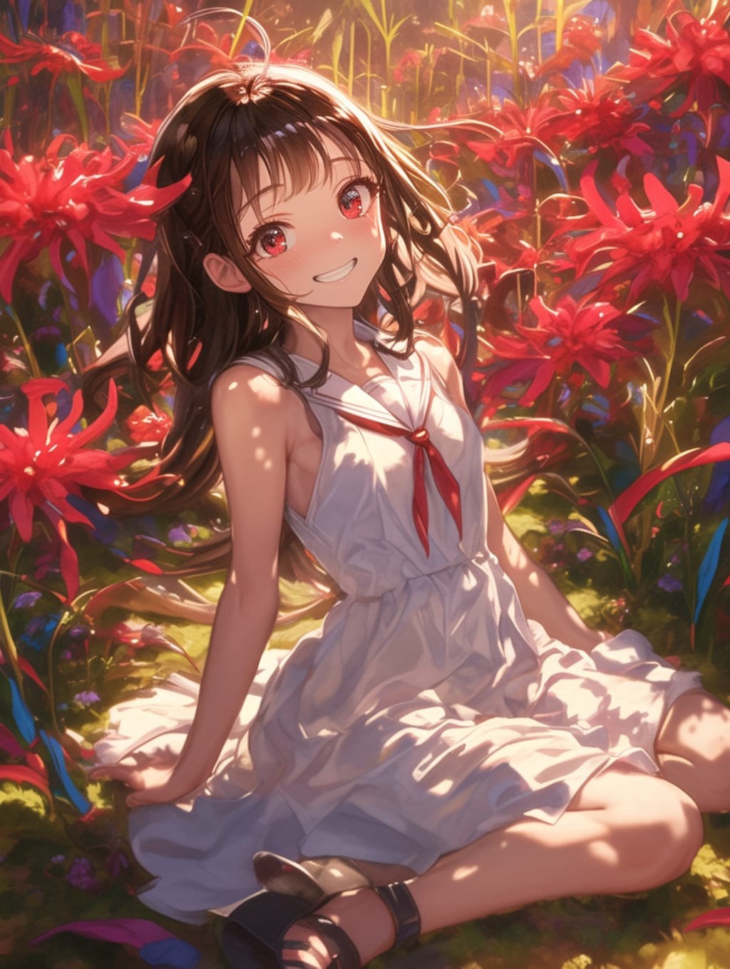 赤い菊のお花畑 pt2 Red chrysanthemum flower garden pt2