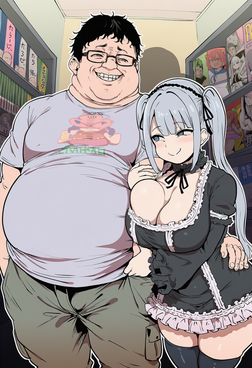 キモオタデブに惚れるゴス女