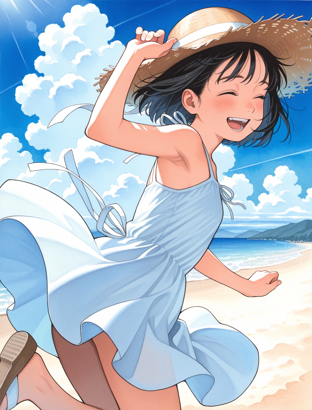 砂浜にて2