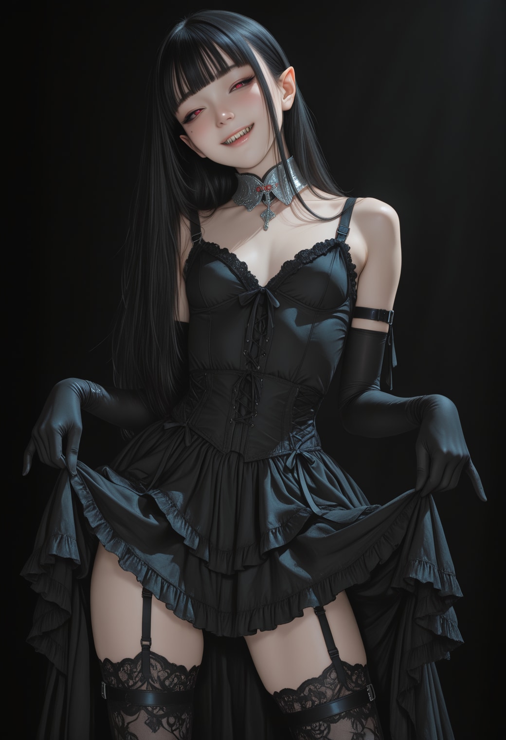 黒い笑顔　習作_001 | の人気AIイラスト・グラビア